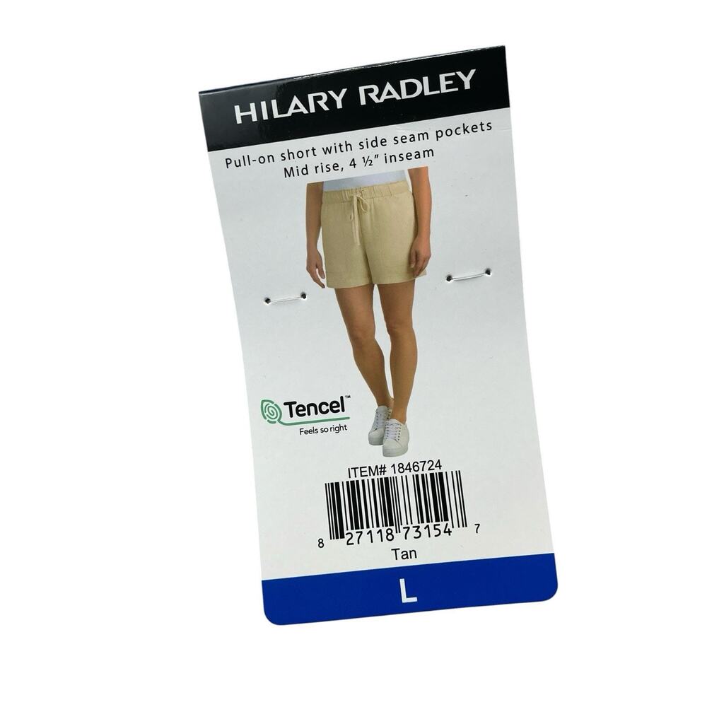 Hilary Radley Women's Pull-On with Side Seam Pockets Shorts Size Large Tan - Picture 5 of 16